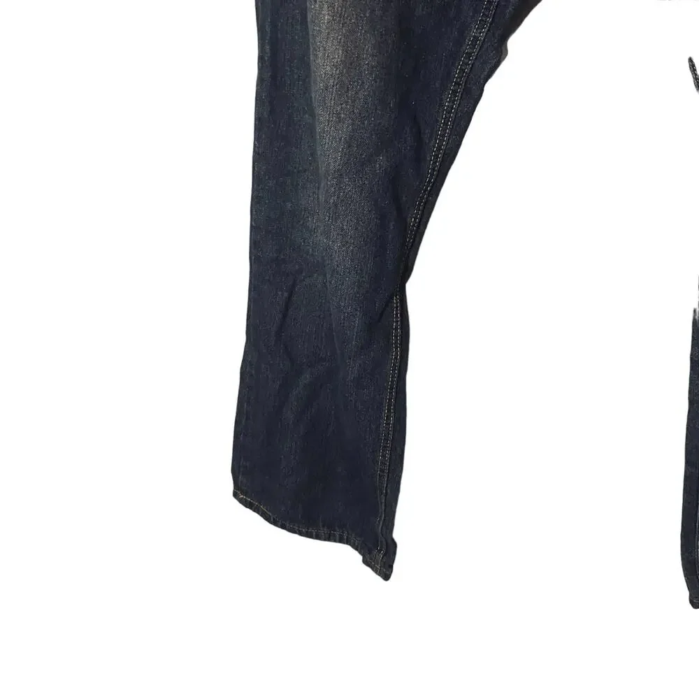 Level One Dark Blue Faded Straight Leg Relaxed Casual Denim Jeans Men Sz 40x32